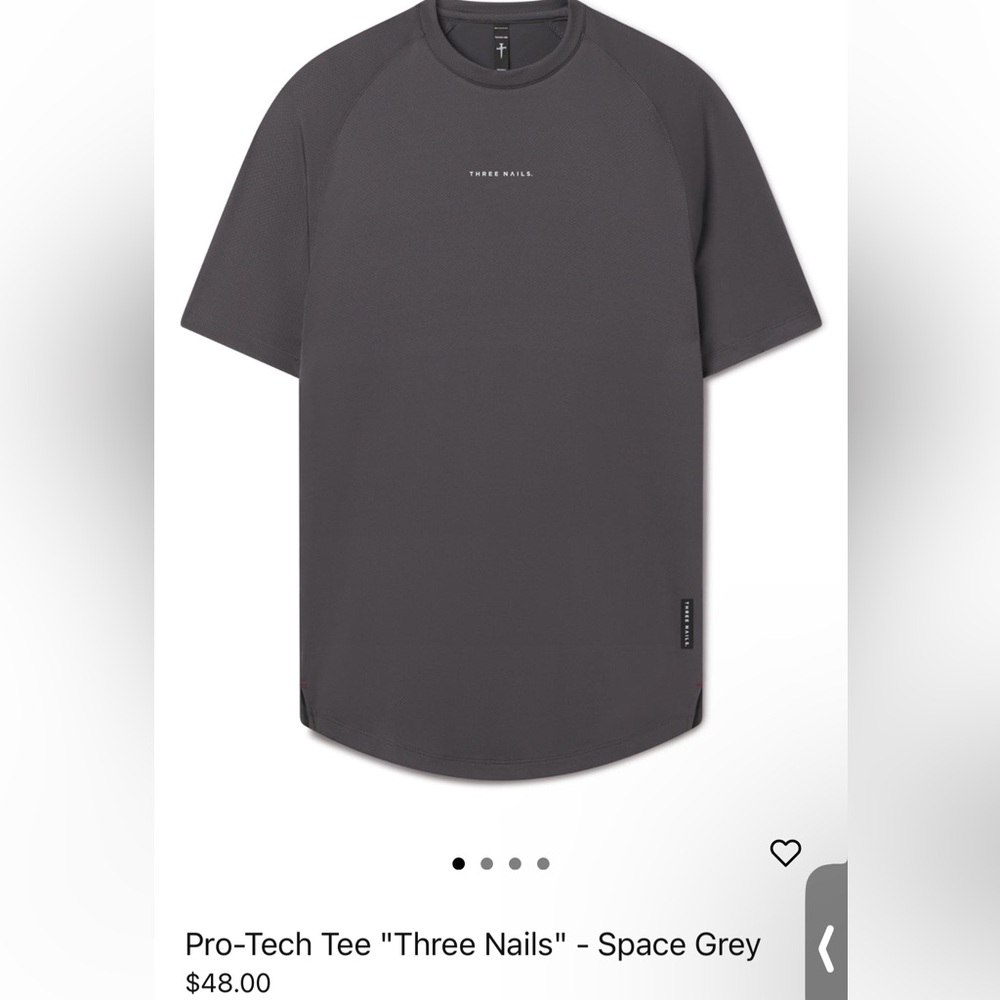 Three Nails - Pro-Tech Tee “Three Nails” - Space Grey - Large